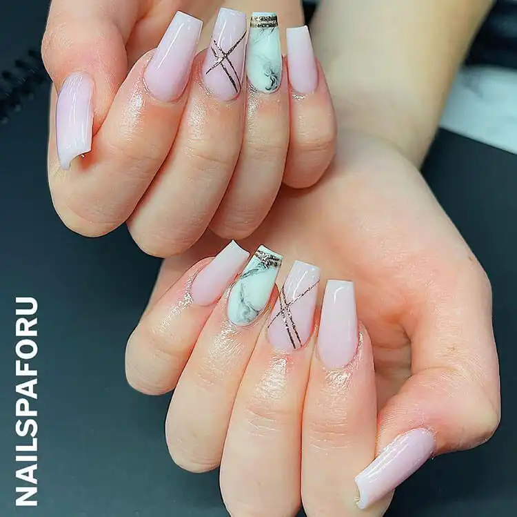 19 Fabulous Short Coffin Nail Designs - How to Determine Different Acrylic Nail Shapes 34