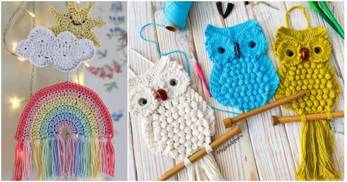 10 Best Free Crochet Wall Hanger Patterns For Home Decor 1 Collection of various beautiful 10 Best Free Crochet Wall Hanger Patterns For Home Decor on display