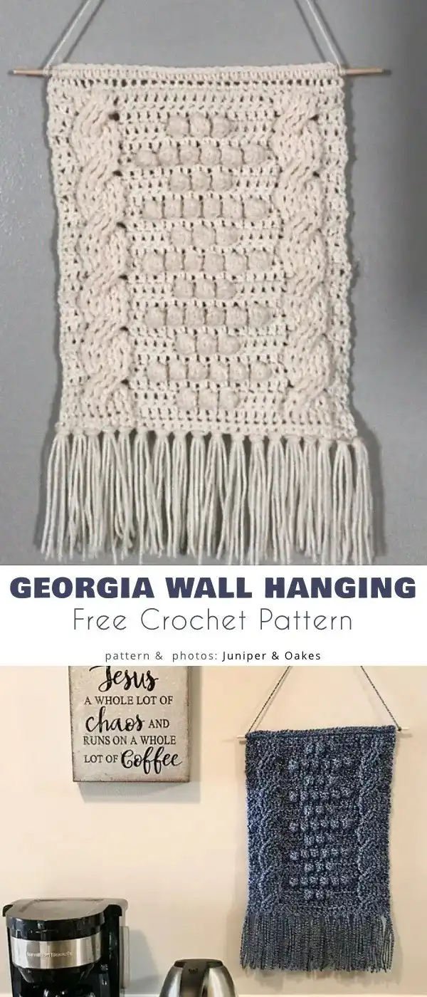 10 Best Free Crochet Wall Hanger Patterns For Home Decor 16 Georgia Wall Hanging Tapestry crochet with Celtic knotwork and rich textures for elegant home decor