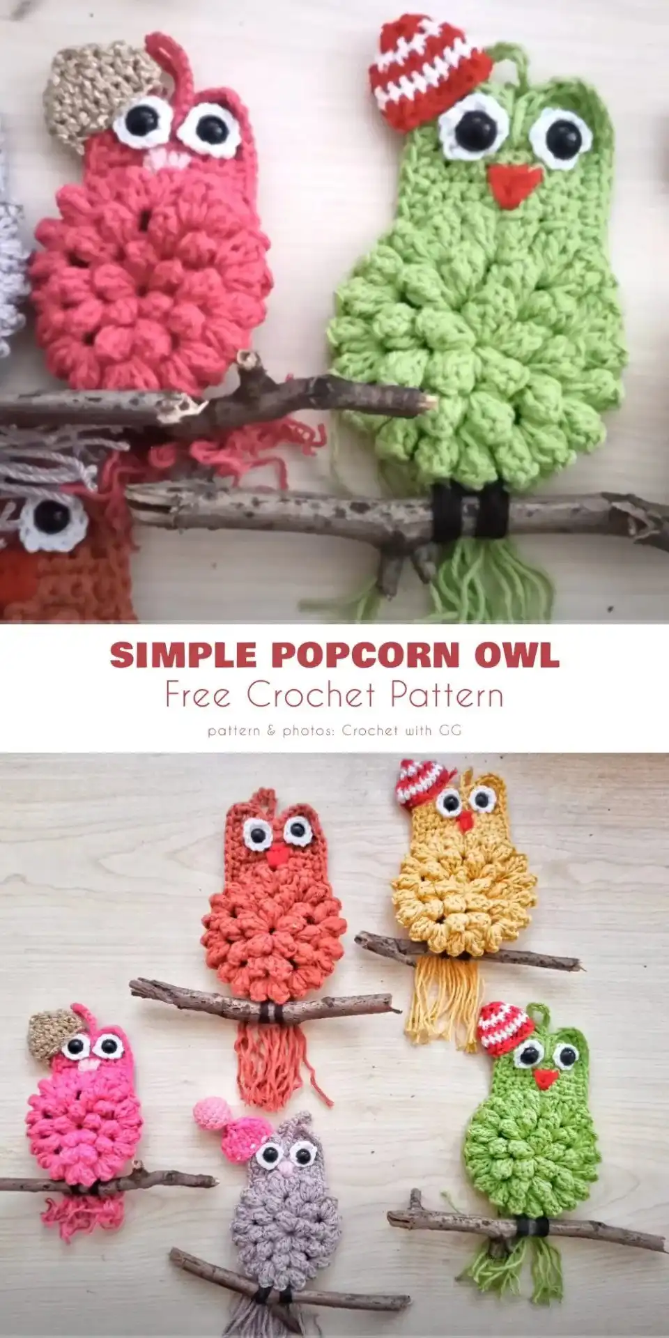 10 Best Free Crochet Wall Hanger Patterns For Home Decor 5 Cute Simple Popcorn Owl crochet wall hanger with textured stitches for playful home decor