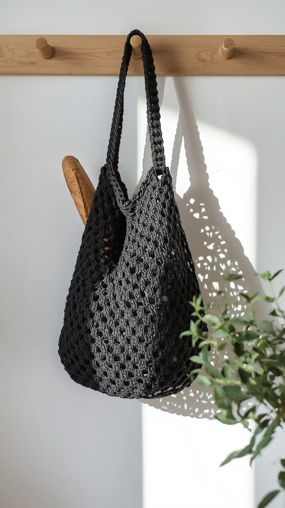 French Market Mesh Tote in charcoal mercerized cotton, showcasing its open weave and gathered handles, against a light background.