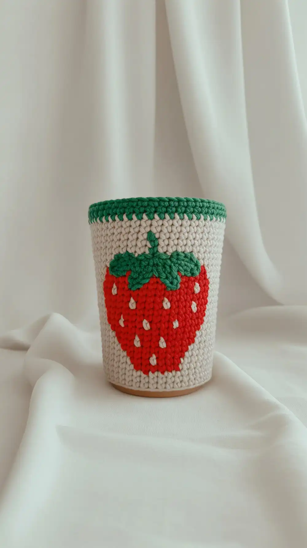 10 Crochet Strawberry Cup Cozies Ideas 6 Interactive Ribblr ePattern for a crochet strawberry cup cozy fitting mass-produced cups