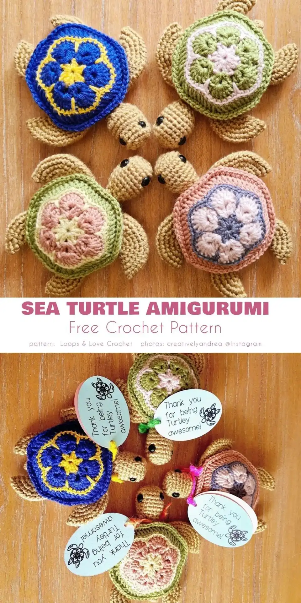 An elegant deep sea blue turtle amigurumi, crafted in rich, dark blue and turquoise yarns for a sophisticated look.
