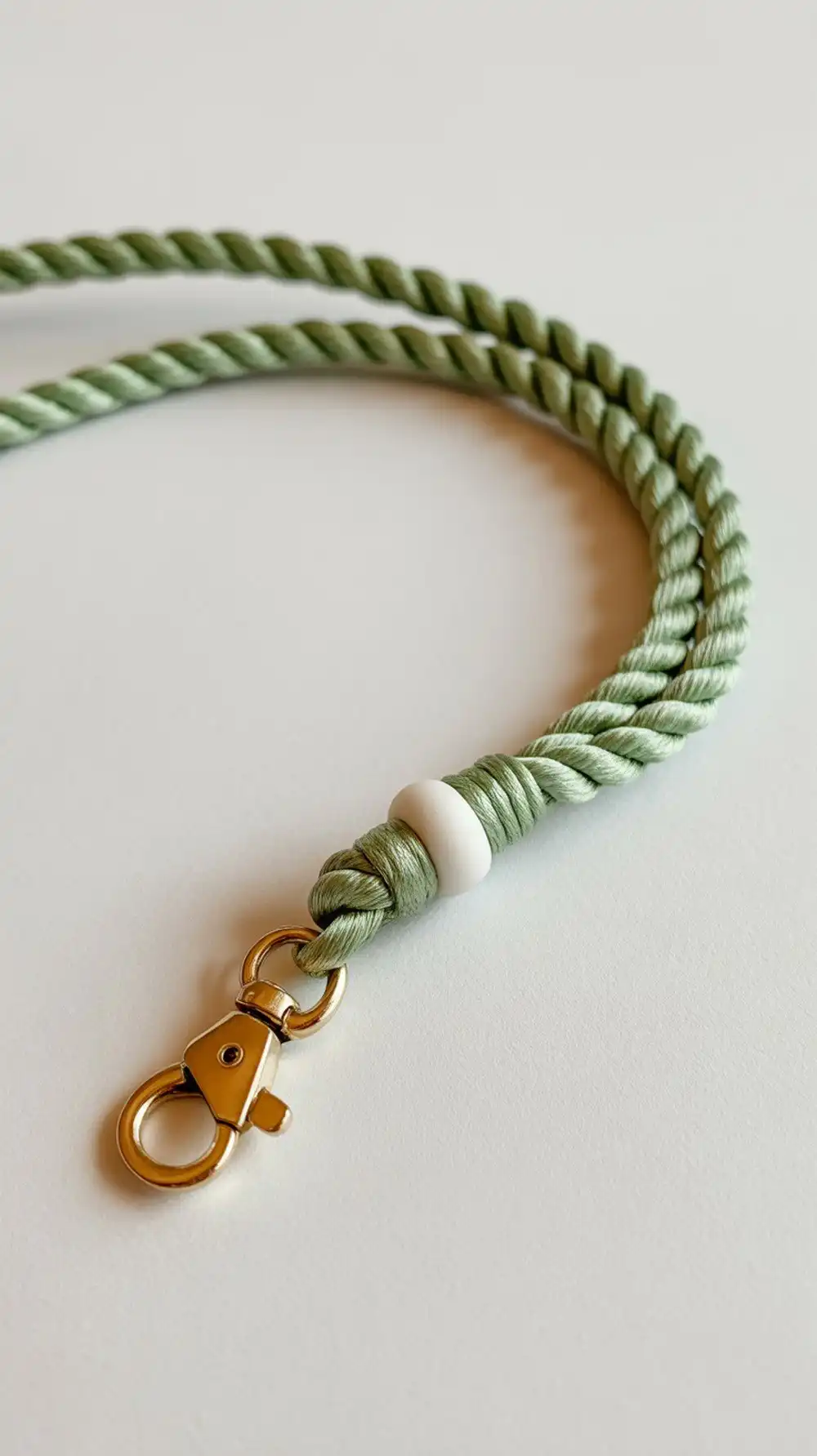 12 Crochet Beaded Lanyard – Badge Holder Ideas 9 A sturdy Lanyard Keychain, showcasing a dense cord (lucet or I-cord) with a couple of statement beads threaded, suitable for keys or badges