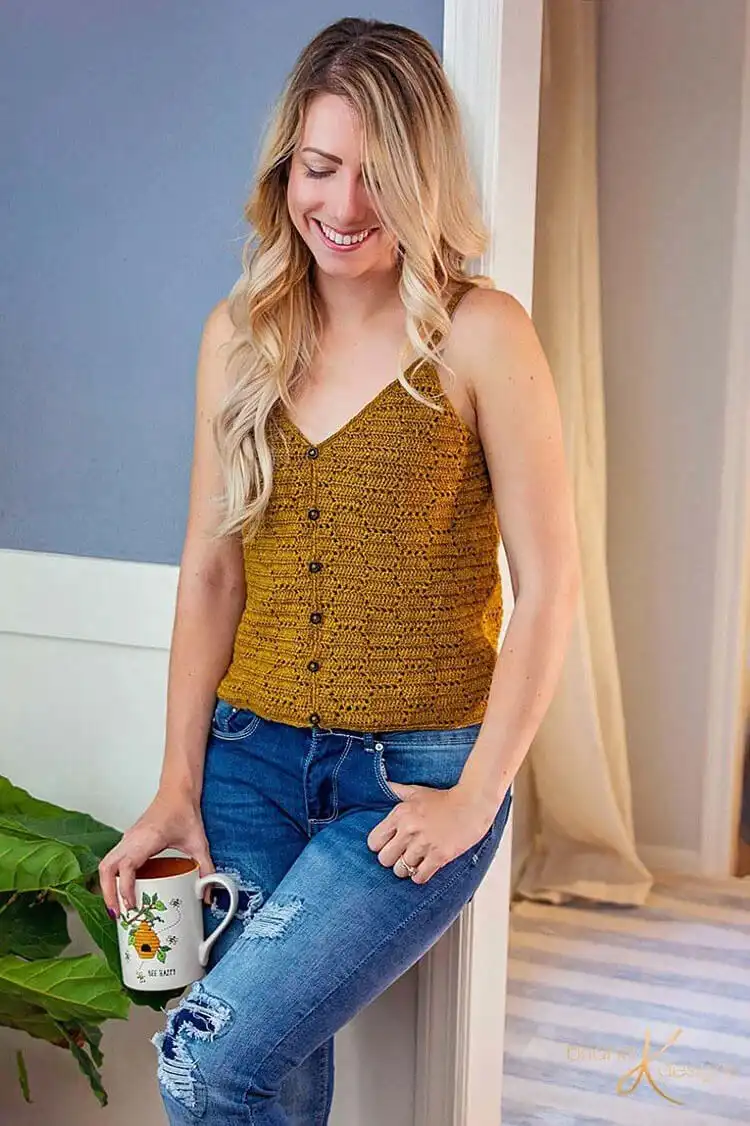 Honeycomb Tank Top, featuring the distinctive textured honeycomb stitch for a breathable design.