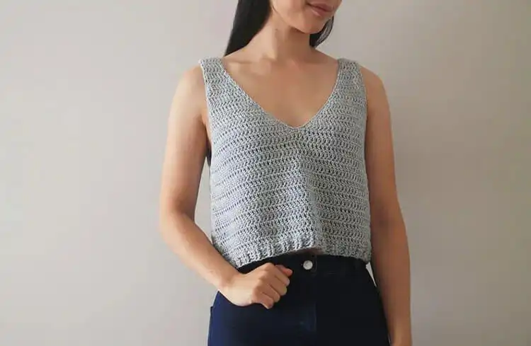Loose and airy Sea Breeze Tank Top, showing its simple construction from two panels.