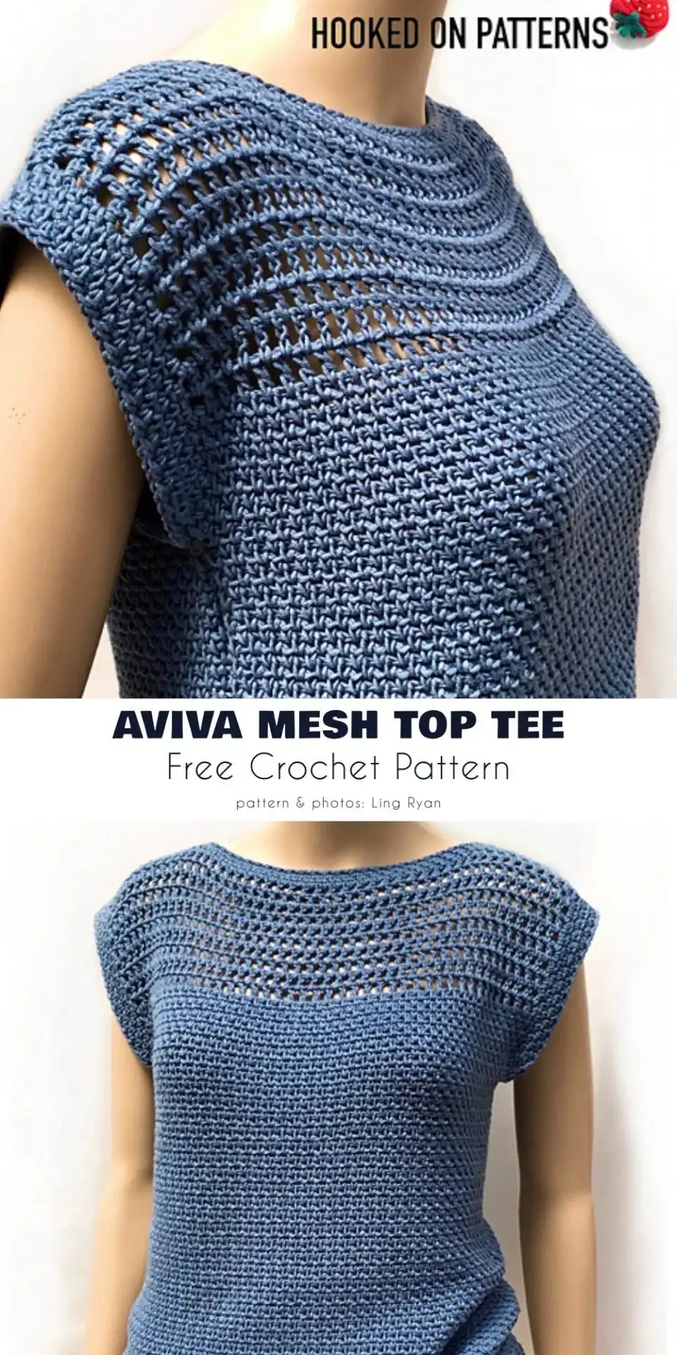 Aviva Mesh Top Tee displaying its unique combination of solid textured body and a contrasting mesh top section.
