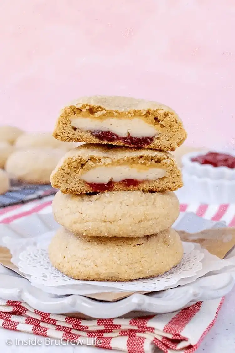 Strawberry Cheesecake Stuffed Sugar Cookie, showcasing a creamy cheesecake filling