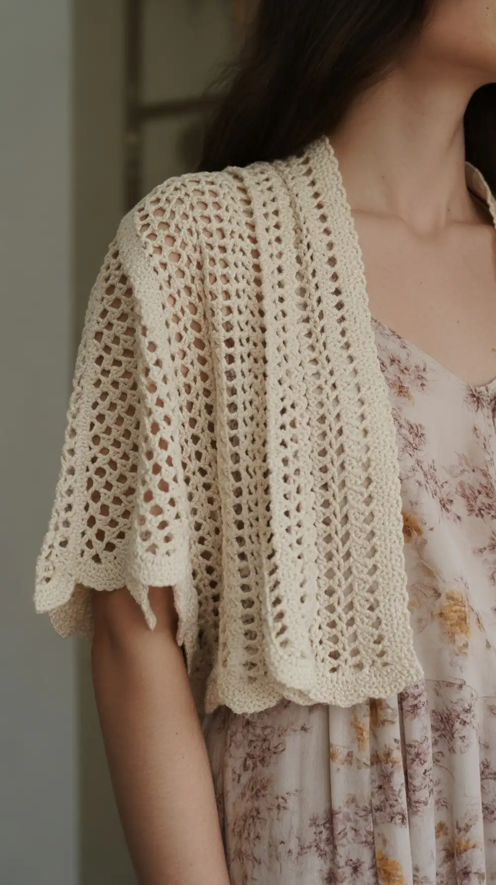 14 Crochet Mesh-Lace Summer Shrug Ideas 14 Adina Lace Bolero, a feminine and delicate bolero with a repeating lace pattern and beautiful negative space.