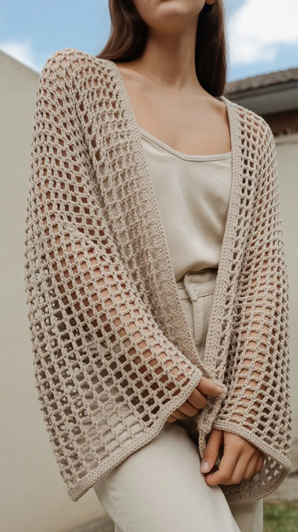 14 Crochet Mesh-Lace Summer Shrug Ideas 3 Easy Summer Fun Shrug, an open-work rectangle folding into a breezy cocoon with a lacy stitch.