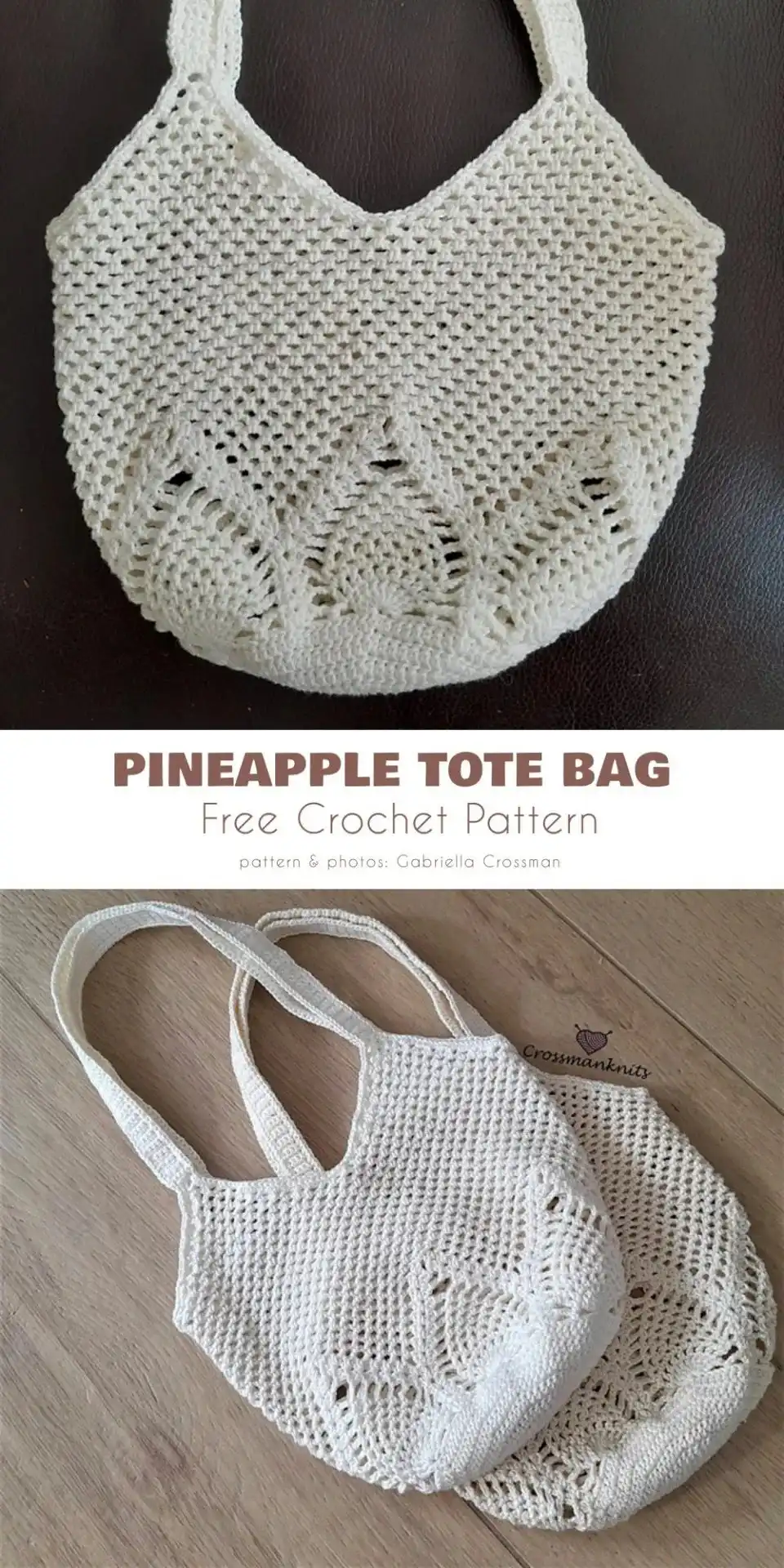 Structured Crochet Work Bag with a professional look, suitable for carrying notebooks or tablets.