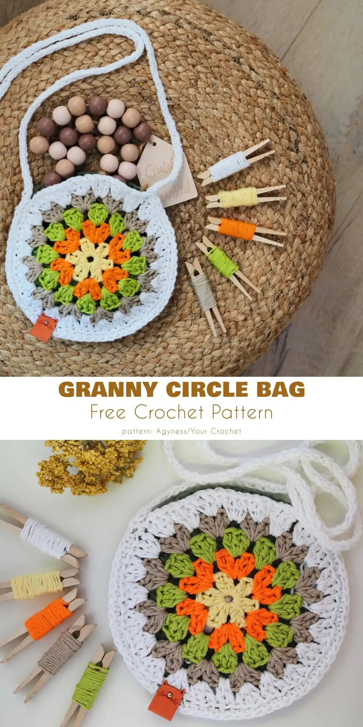 Chic Seaside Tote Bag crocheted in cotton, perfect for beach trips and market days.
