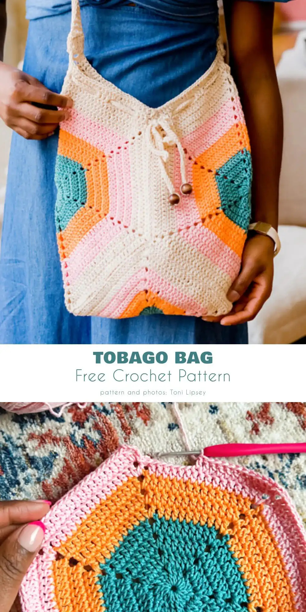 Vibrant Striped Beach Tote Bag with sturdy handles, ideal for carrying summer essentials.