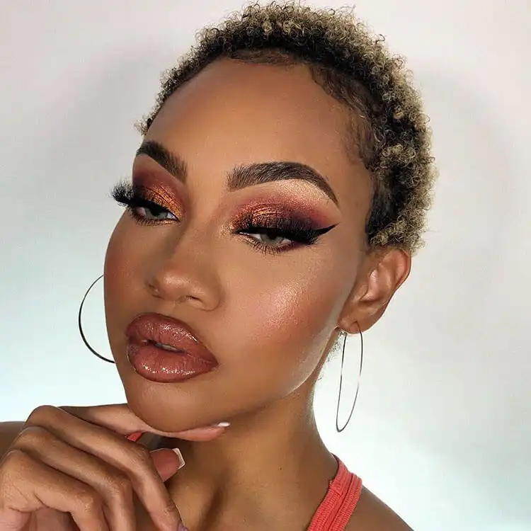 15 Halloween Makeup Ideas for Women - Easy Deer Makeup 9 Makeup look contrasting simple eye makeup with a bold, striking lip color for Halloween.