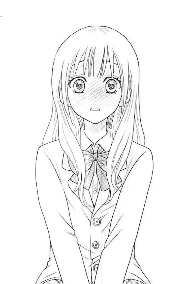 Anime girl with striking large, expressive eyes, perfect for practicing detailed eye drawing techniques.