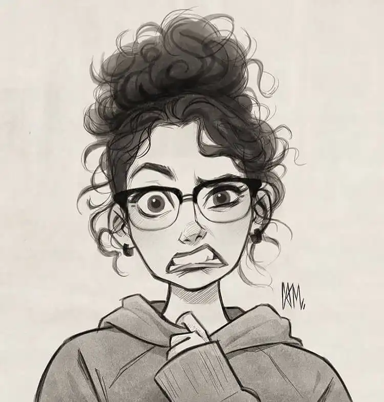 Reference drawing showcasing various fun facial expressions for female characters, emphasizing emotion for 17 Cool Girl Drawing Ideas and References - Female Character Sketch