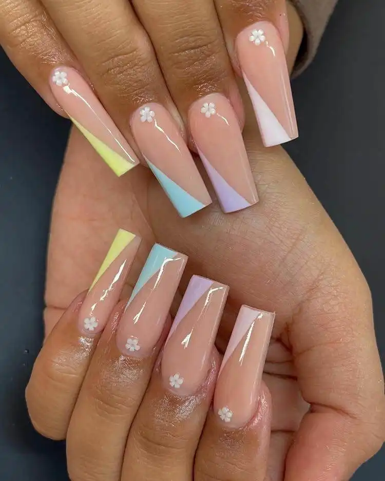 Elegant wedding-themed tapered square nails with white French tips and rhinestone designs.