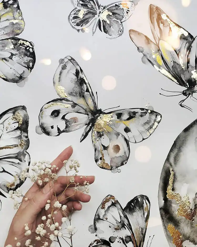 Gorgeous butterfly wallpaper pattern, inspiring watercolor repeating designs.