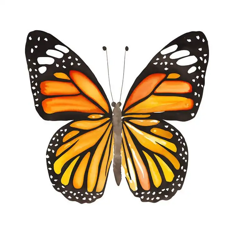 Custom watercolor painting of a blue and yellow butterfly, showcasing vibrant colors.