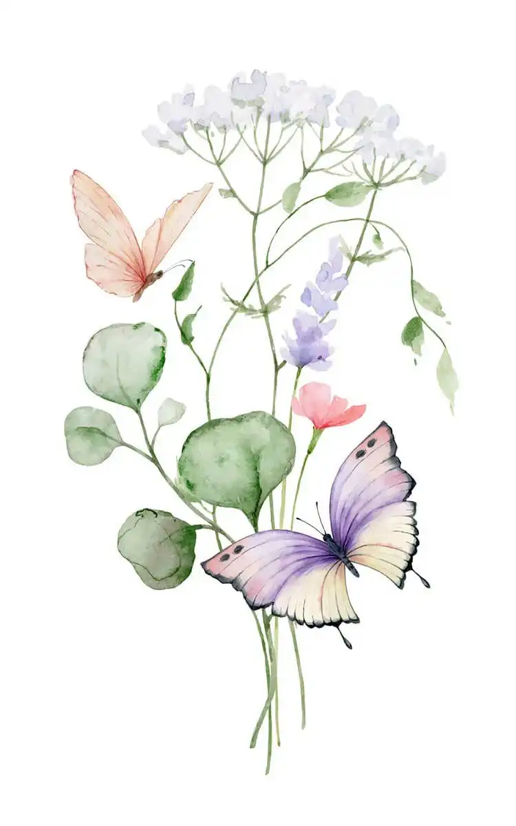 Visual guide demonstrating how to paint a simple watercolor butterfly step-by-step.