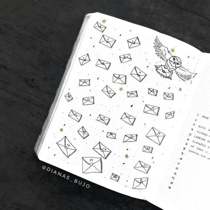 Haunted house mood tracker in a bullet journal, with spooky elements colored for daily moods, ideal for Halloween.