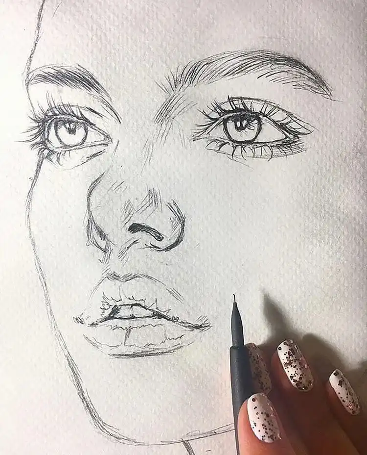 Detailed hand reference drawing in pencil, showing complex anatomy and poses.