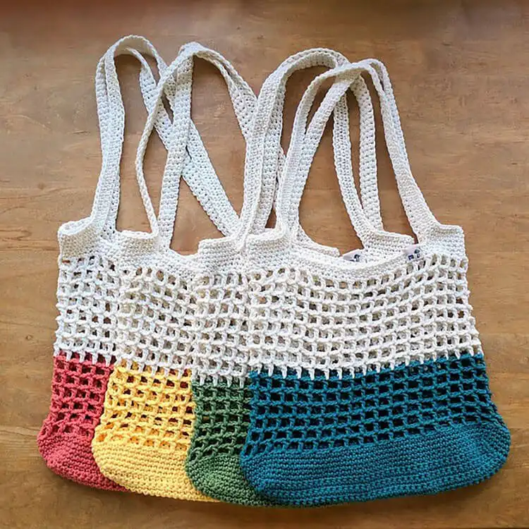 Color Block Market Bag featuring bold contrasting color sections