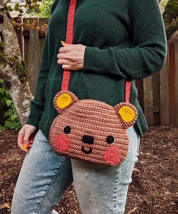 Sweet Bear Crossbody Bag with an adorable bear face design