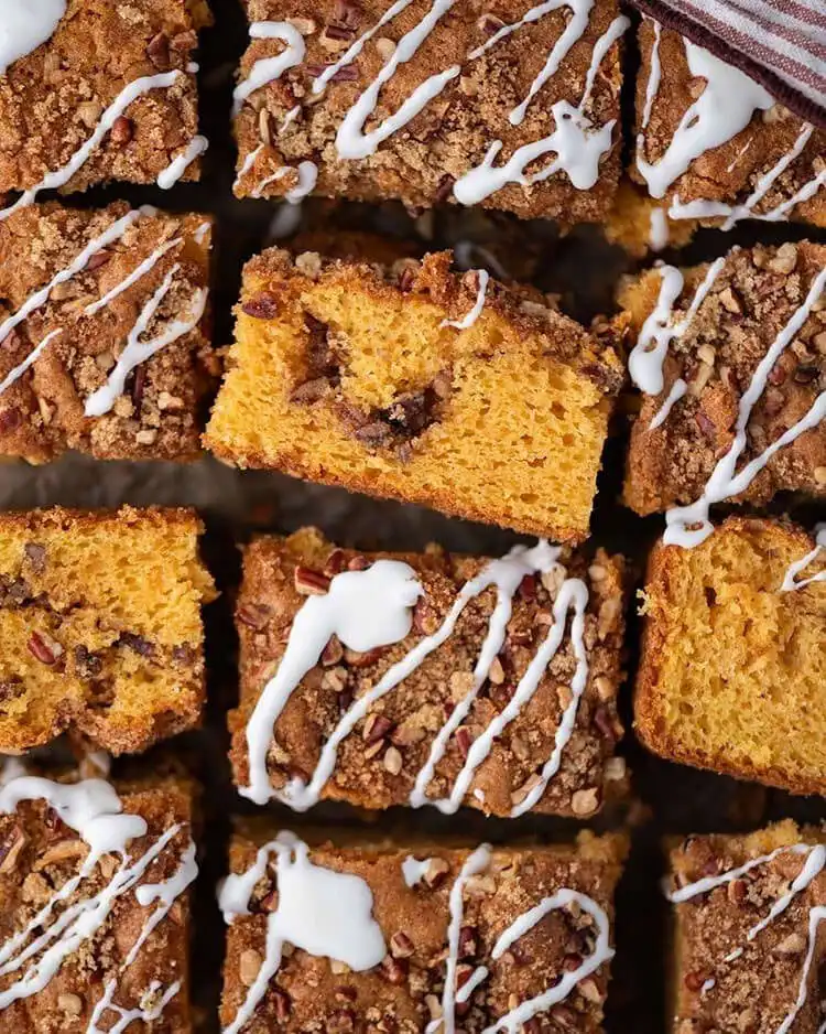 A butterscotch coffee cake with a rich, moist crumb, perfect for a treat.