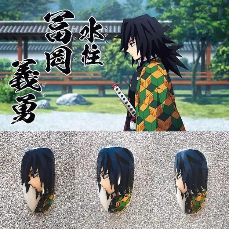 23 Anime Nail Designs to Show Your Love for Anime and Manga - Jujutsu Kaisen Sukuna 20 Intricate Shinobu Kocho Insect Hashira nails with detailed butterfly wing art and gradient effects.