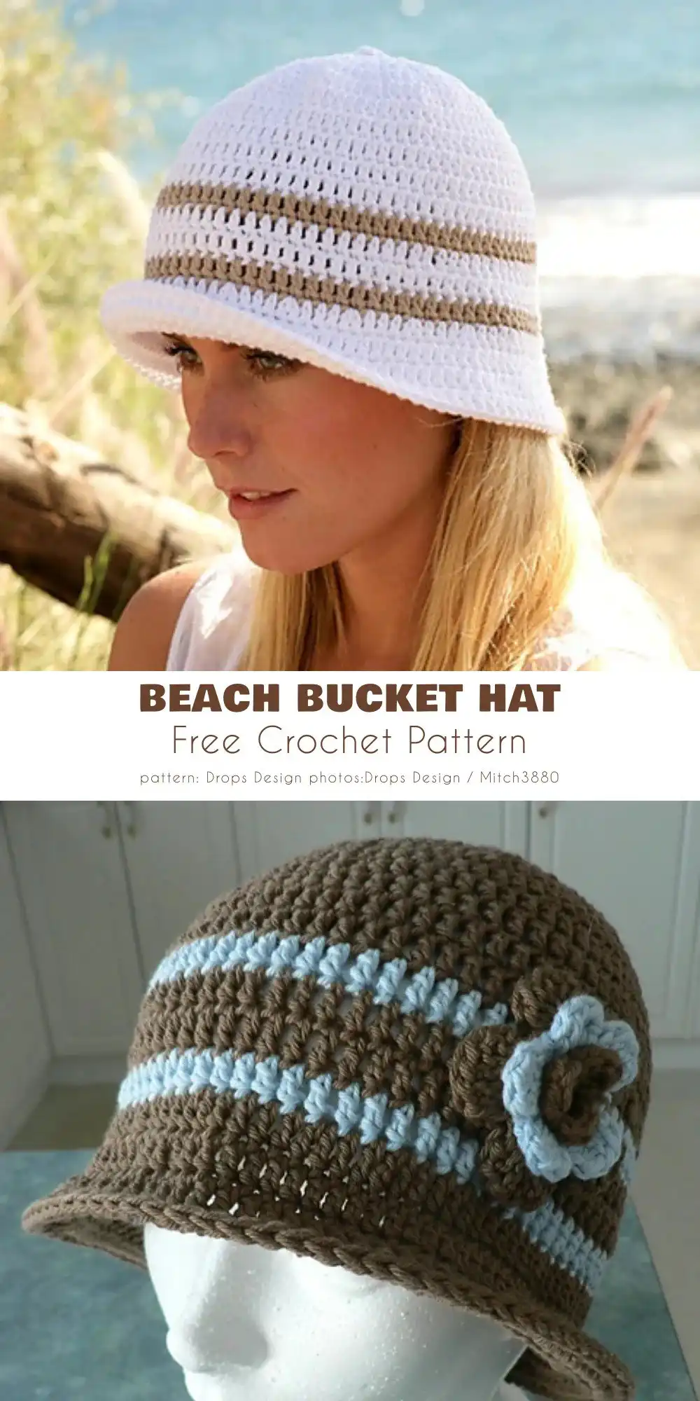 A quick double crochet bucket hat in a vibrant orange, perfect for summer