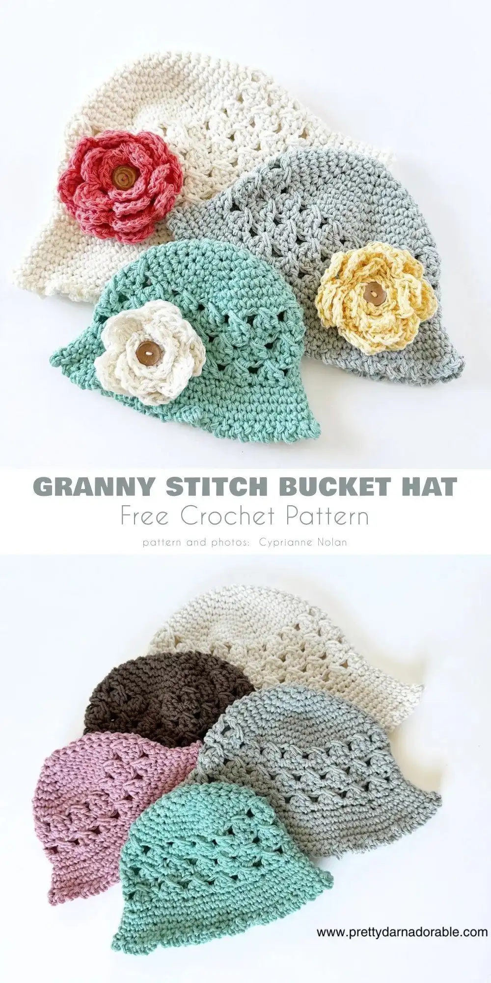 A simple beginner-friendly single crochet bucket hat in light blue