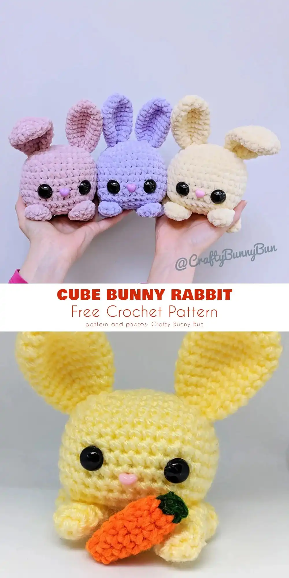 A small pocket bunny free crochet pattern, perfect for portable companions.