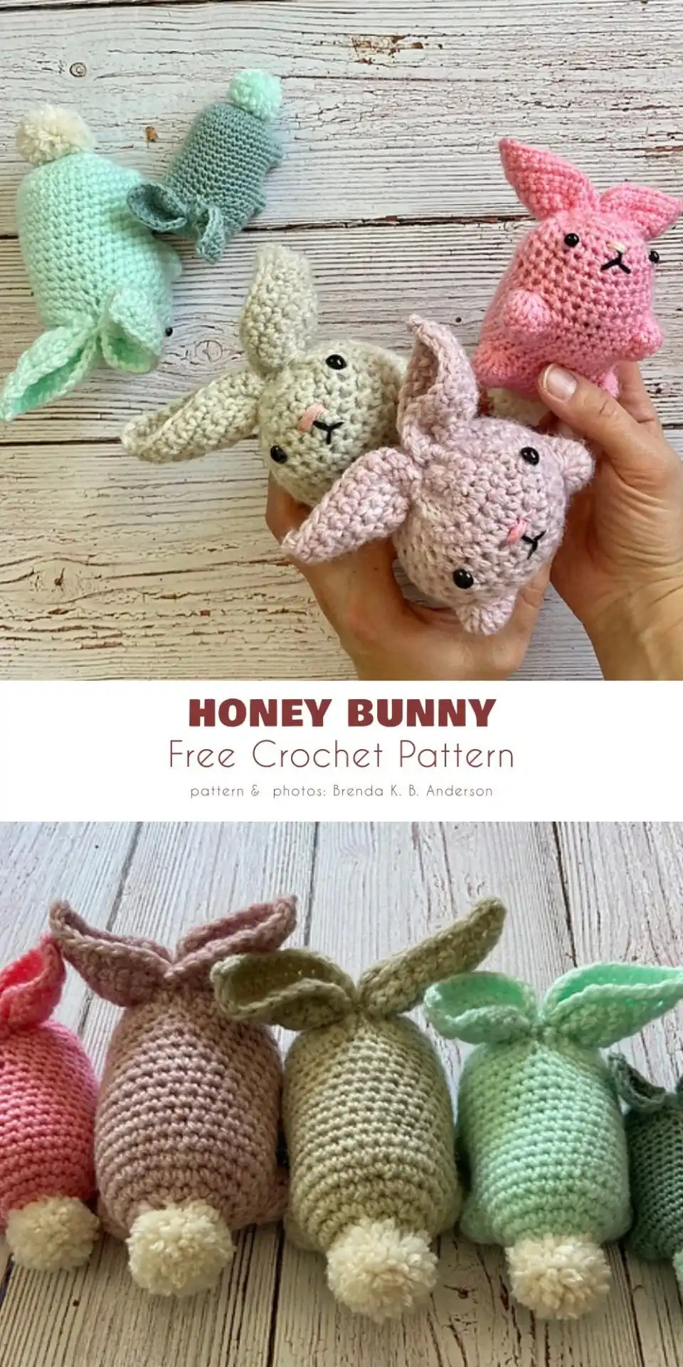 A simple Easter bunny free crochet pattern by Sewrella.