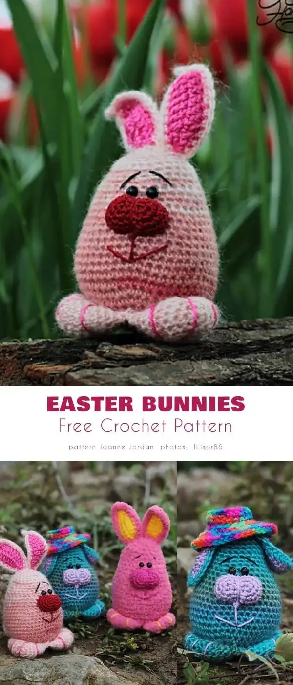 Spring bunny free crochet pattern, a cute and versatile rabbit for any season.