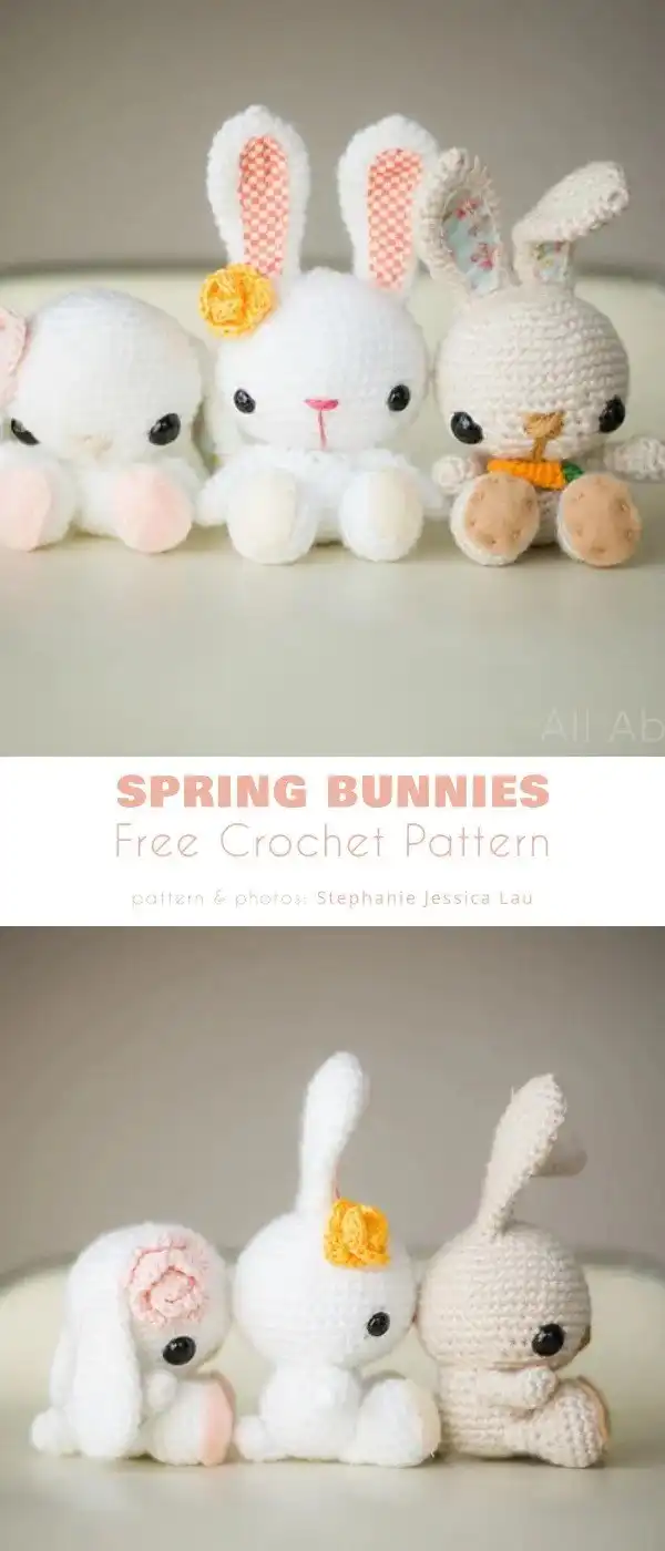 Amigurumi Easter bunny free crochet pattern, a classic design for beginners.