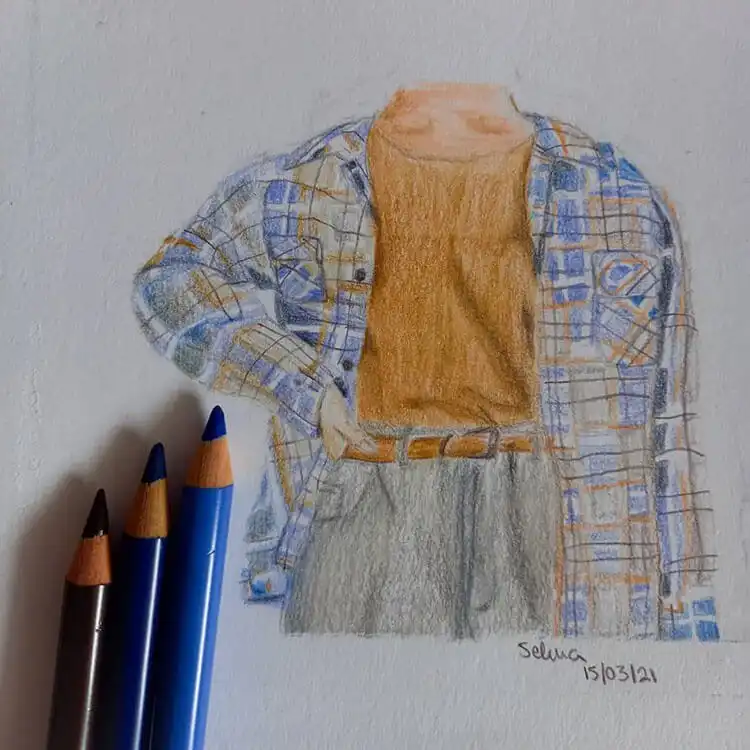 Flannel shirt worn open over another top, illustrating layered casual wear