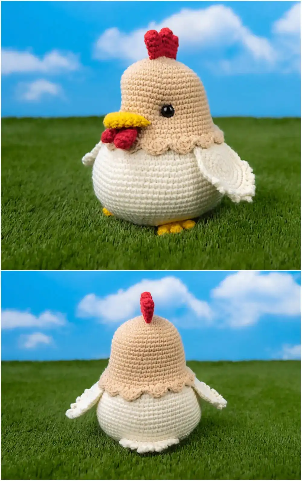 A cute amigurumi rooster with a simple, quick-to-make design, perfect for Easter crafting from 35+ Best Free Easter Crochet Pattern Ideas