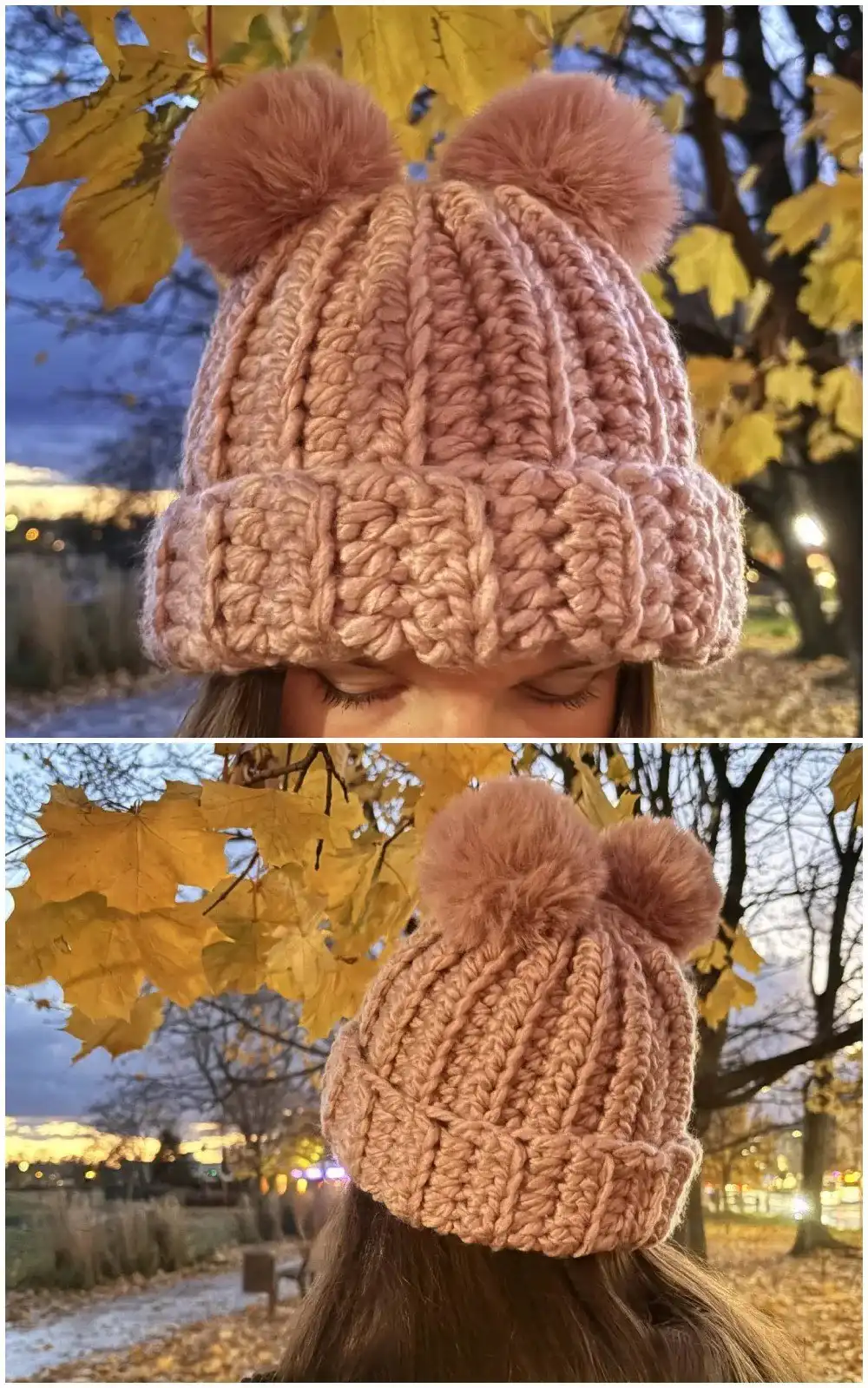 Close-up of a classic ribbed crochet beanie in a neutral color, demonstrating the defined texture for 35 Free Crochet Hat Patterns.
