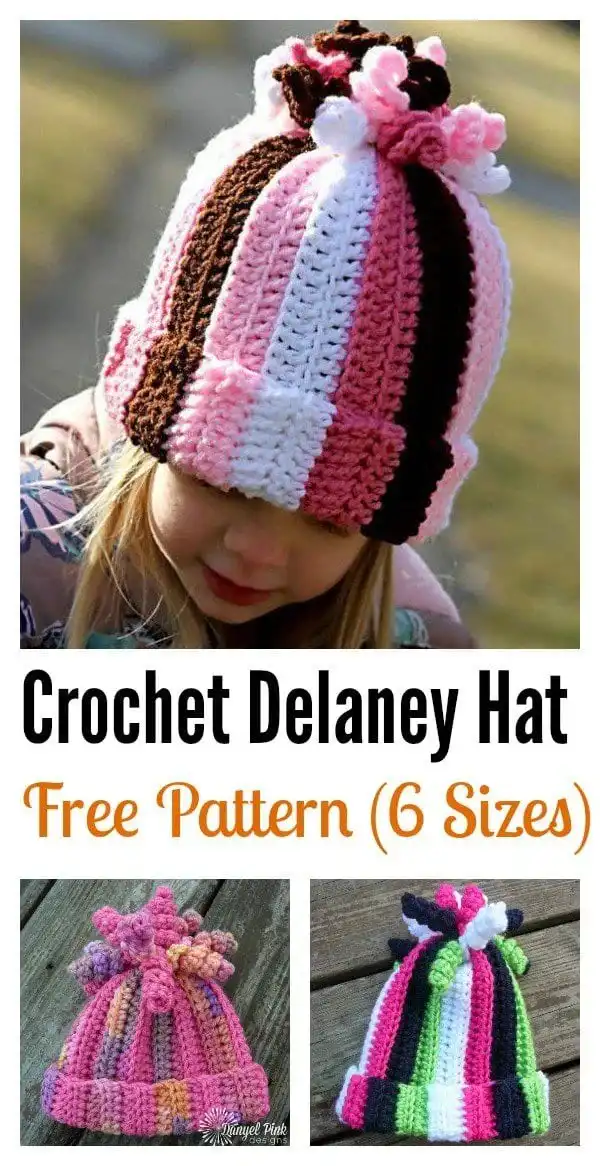 Striped fisherman's crochet hat with a rolled brim in nautical colors, a classic design among 35 Free Crochet Hat Patterns.