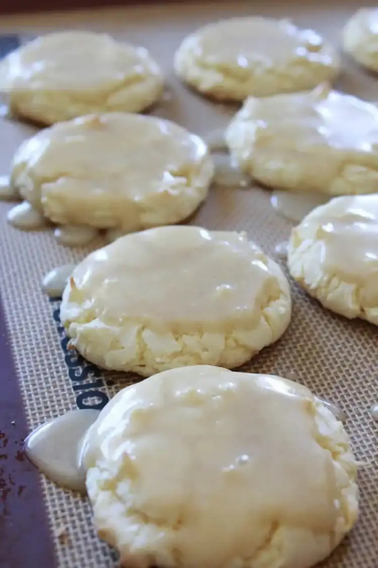 Kentucky Butter Cake Cookies with a glistening sweet glaze, arranged on a plate.