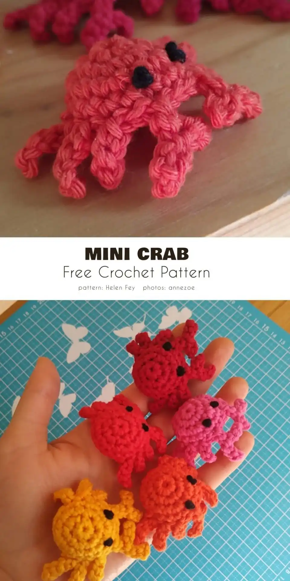 Cute crochet fish keychain with a yellow body, blue fins, and a cheerful expression, perfect for a splash of color.