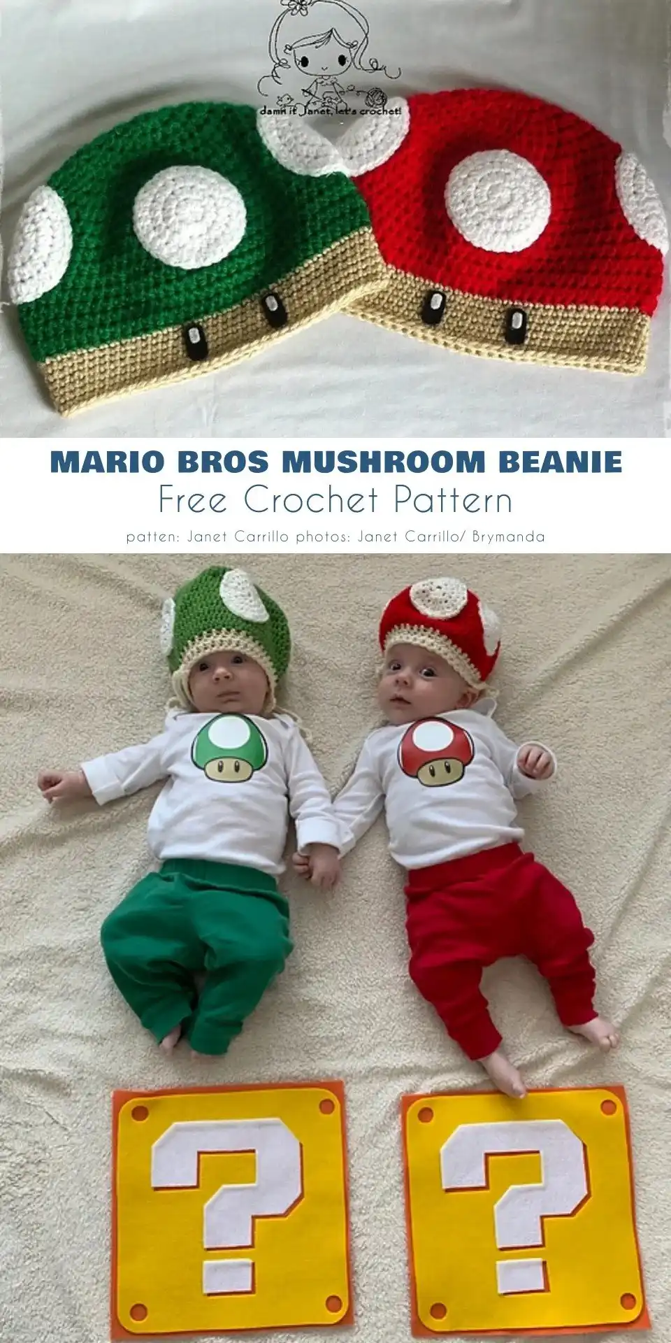 Unique crochet Piranha Plant pot holder featuring the red and white spotted head and green stem, a fun kitchen accessory.