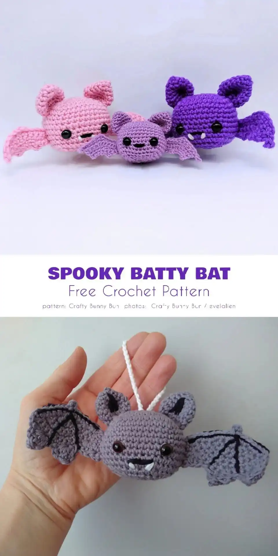 Graceful Flying Night Creature Amigurumi with detailed, outstretched wings and a grey body.