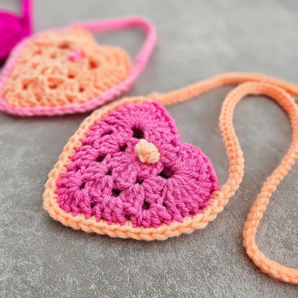 7 Crochet Lemon Heart Crossbody Bag ideas 7 Sunlit lemon heart crossbody bag with lustrous finish and delicate topstitching