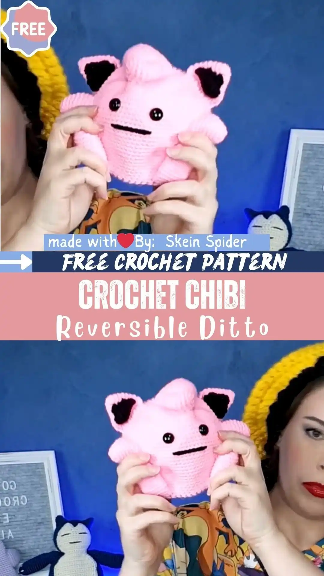 Adorable Free Crochet Ditto Pokemon Amigurumi Patterns Collection 5 A Magical Crochet Shiny Ditto Pokemon Amigurumi Pattern, crafted in a sparkling blue yarn.