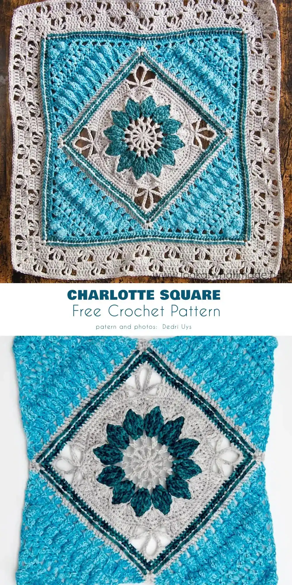 The Charlotte Square, displaying its textured central design framed by perfectly mitered corners for a polished look.