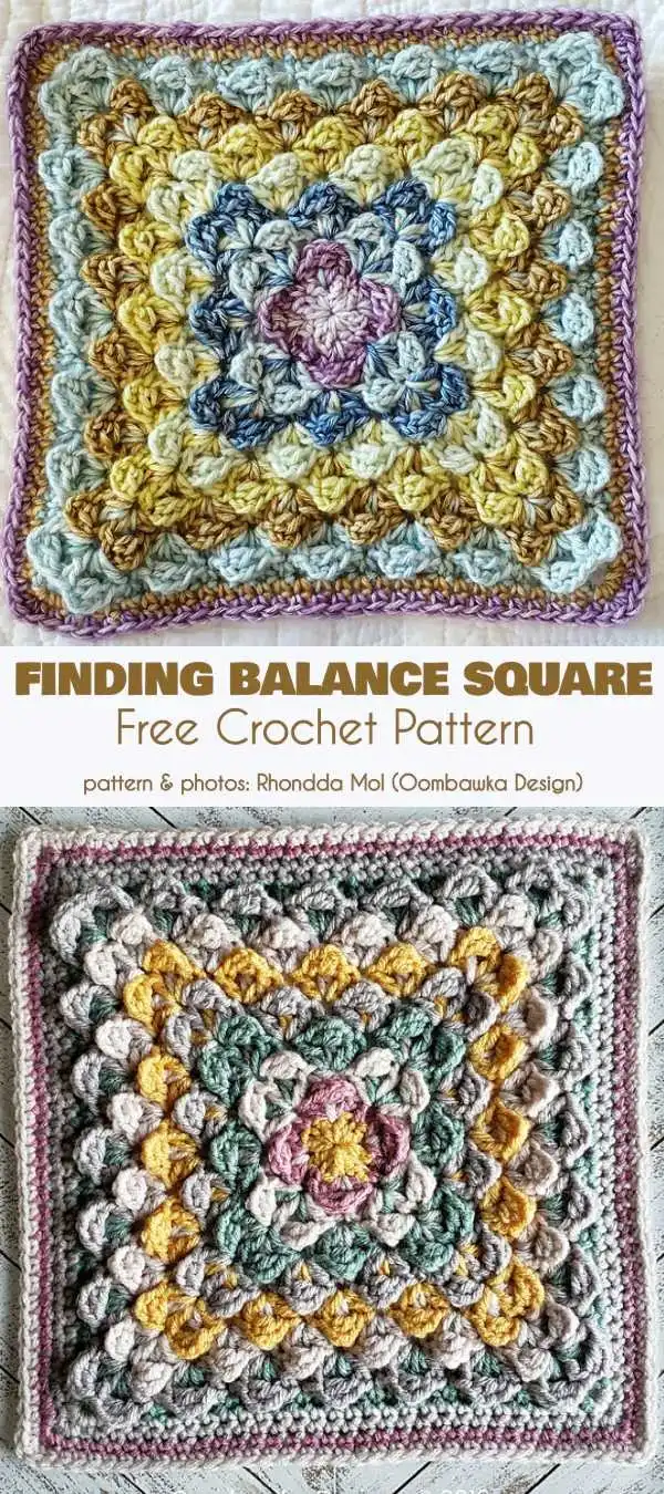 Finding Balance Square, a highly textured design with a well-developed surface and prominent edges by Rhondda Mol.