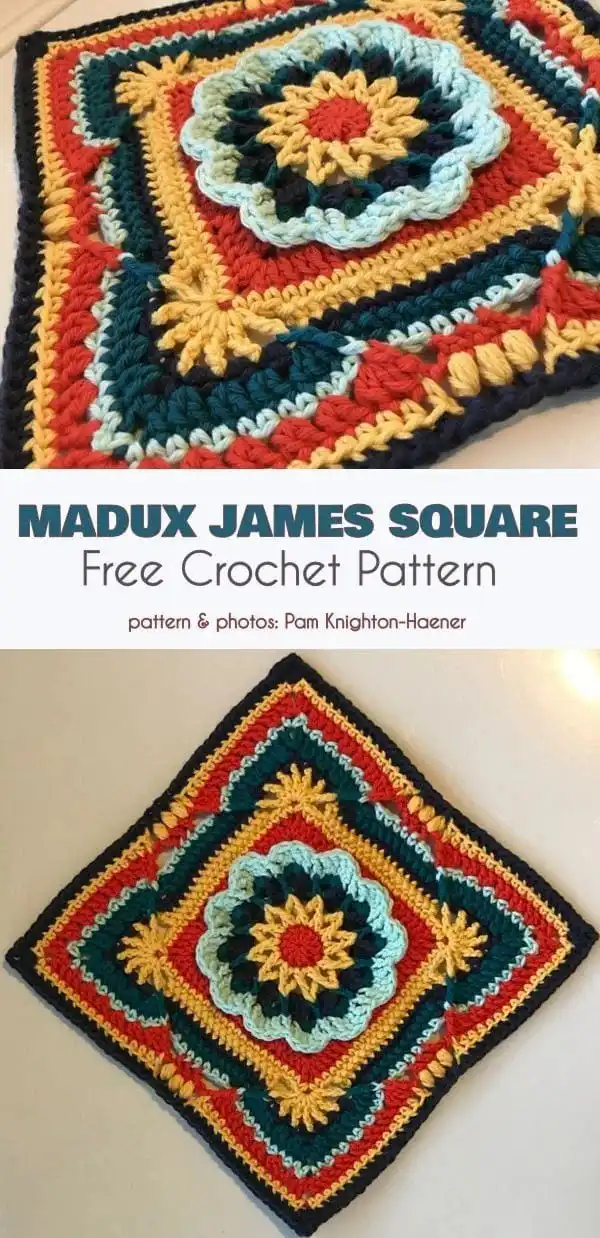 Detailed view of the Madux James Square, highlighting its intricate 3D geometric structure and textured layers.