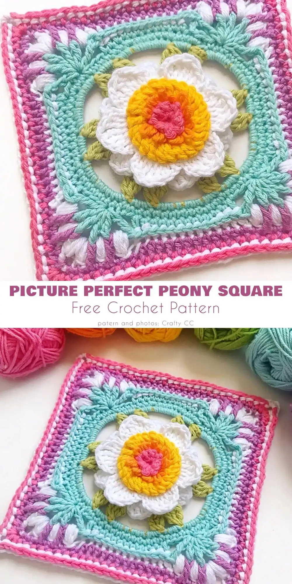 Picture Perfect Peony Square, illustrating its 3D textured middle and voids that define the flower petals beautifully.